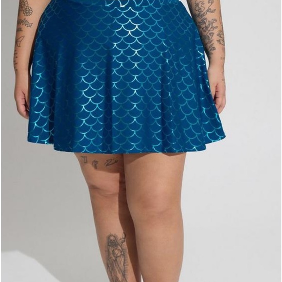 New! Set! Torrid 3 Mermaid Swim Bathing Suit Top Bottom Pockets Skirt Shorts 3X - Picture 6 of 7